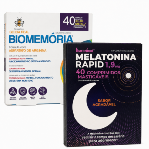 Pack Mente ativa de Dia  e Sono Tranquilo | Biomemória + Melatonina Rapid 40 comp mastigaveis